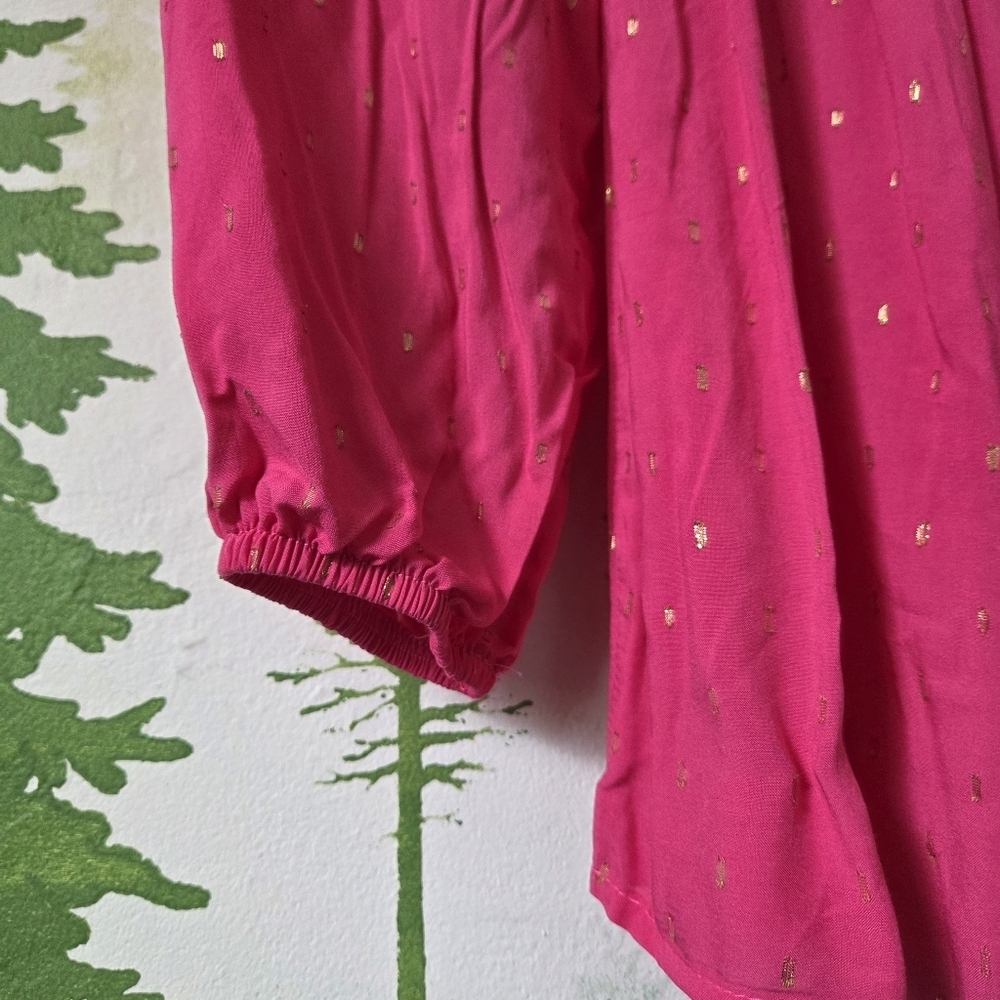 Motherhood Fuchsia Long Sleeve Mocked Empire Waist Top - Picture 5 of 10